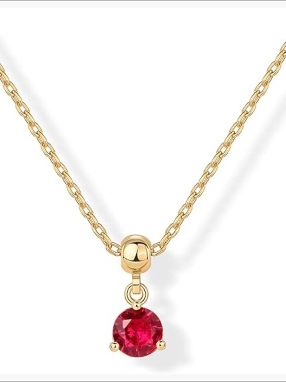 14K Gold Plated Dainty Birthstone Necklace Adjustable Chain Removable Pendants